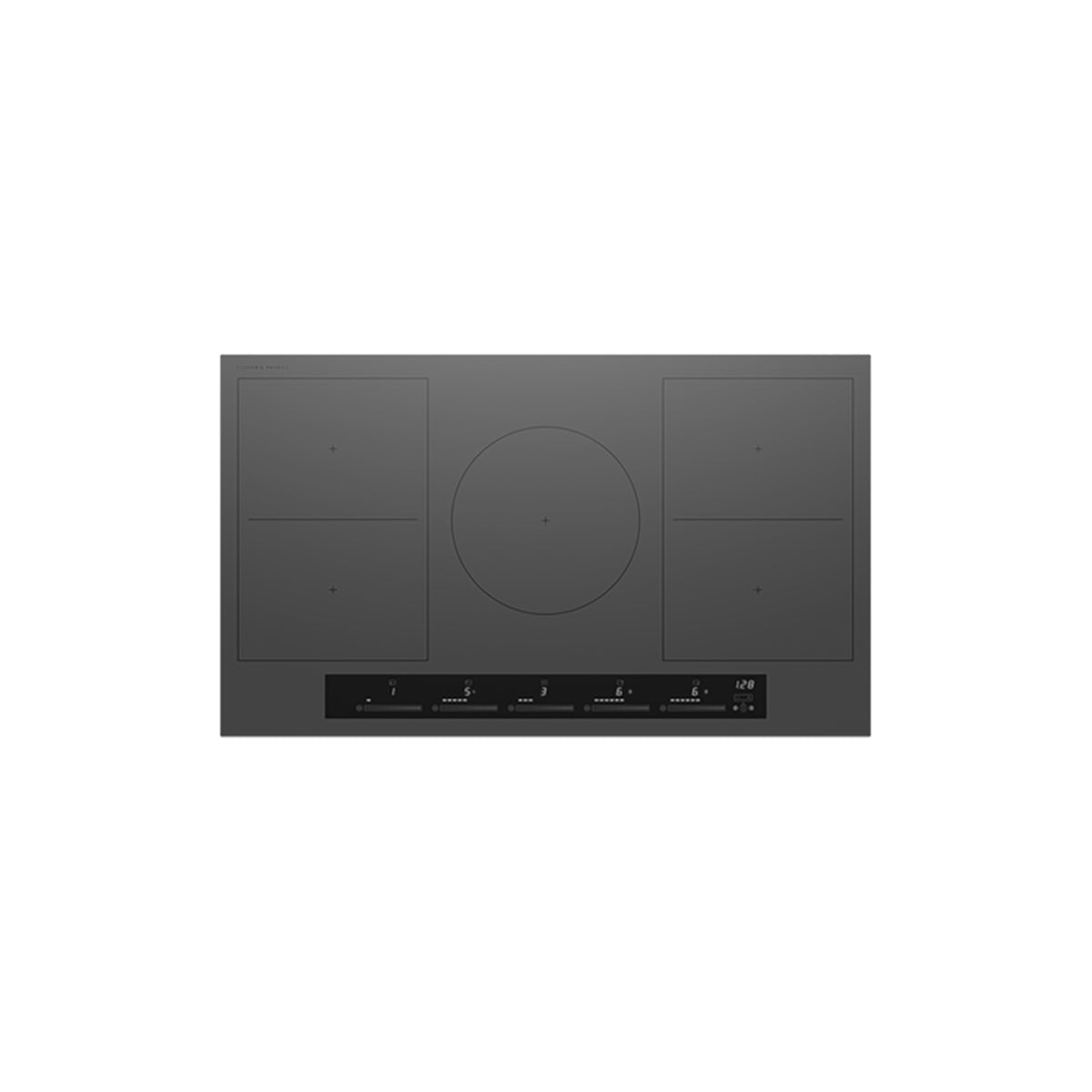 Fisher & Paykel CI905ZZDTG5 Series 7 5 Zone Induction Hob, 2 SmartZones, Minimal, 90cm Wide - Grey Glass