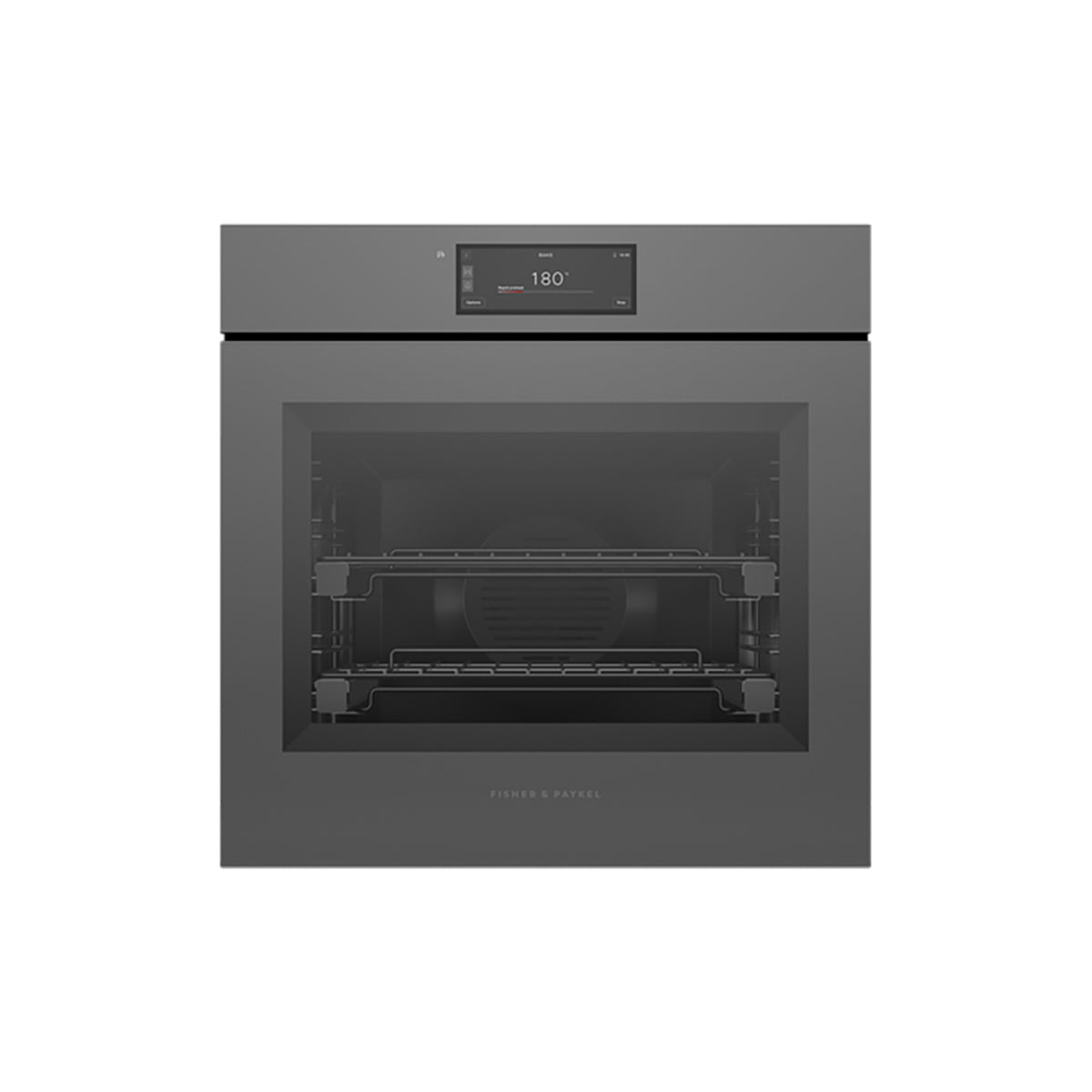 Fisher & Paykel OB60SAMPUNG5 Series 11 Minimal Handleless Pyrolytic Oven, 85 Litre, 16 Functions, 59.6cm Wide - Grey Glass