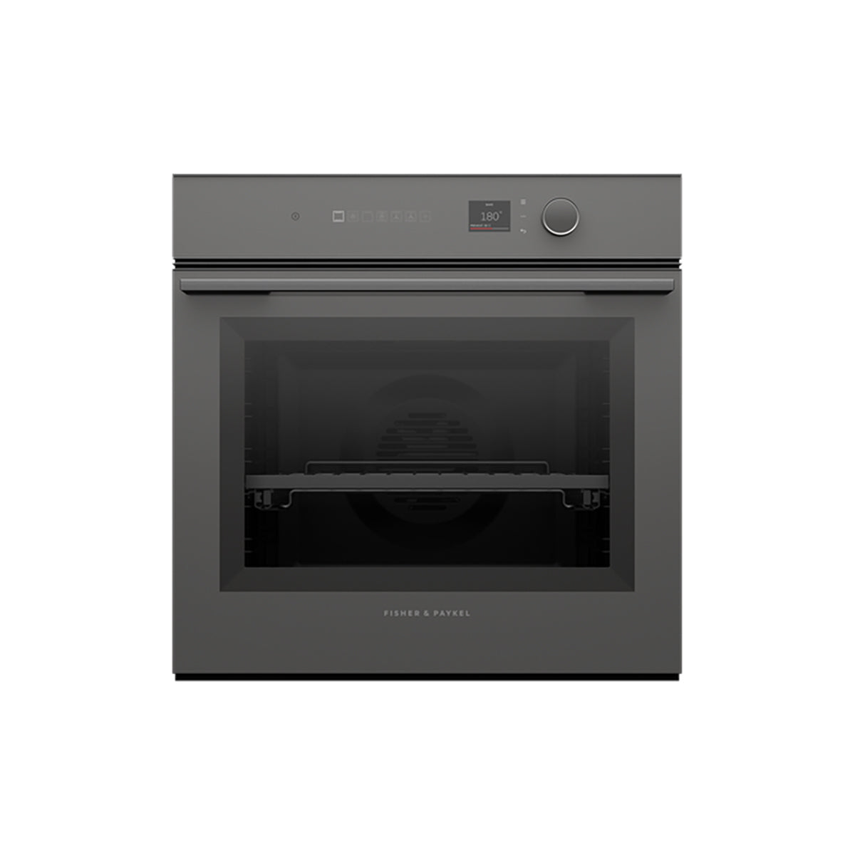 Fisher & Paykel OB60SM16PLG1 Series 7 Minimal Pyrolytic Oven, 16 Functions, 85 Litre, 59.6cm Wide - Grey Glass