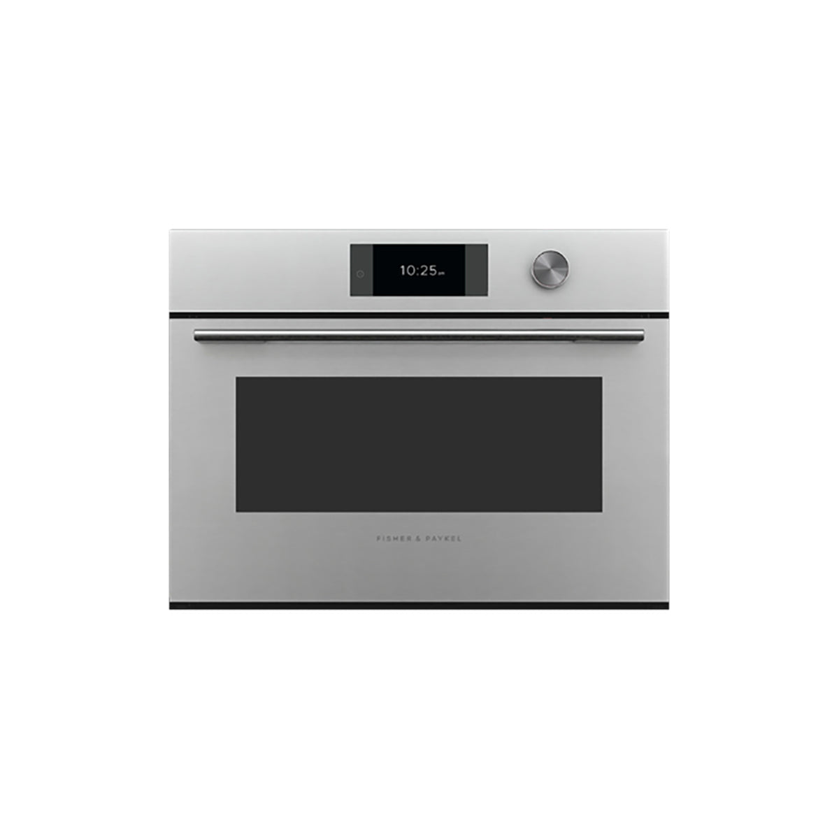 Fisher & Paykel OM60NCTDX5 Series 7 Contemporary Compact Combi-Microwave Oven, 59.6cm Wide - Brushed Silver Glass