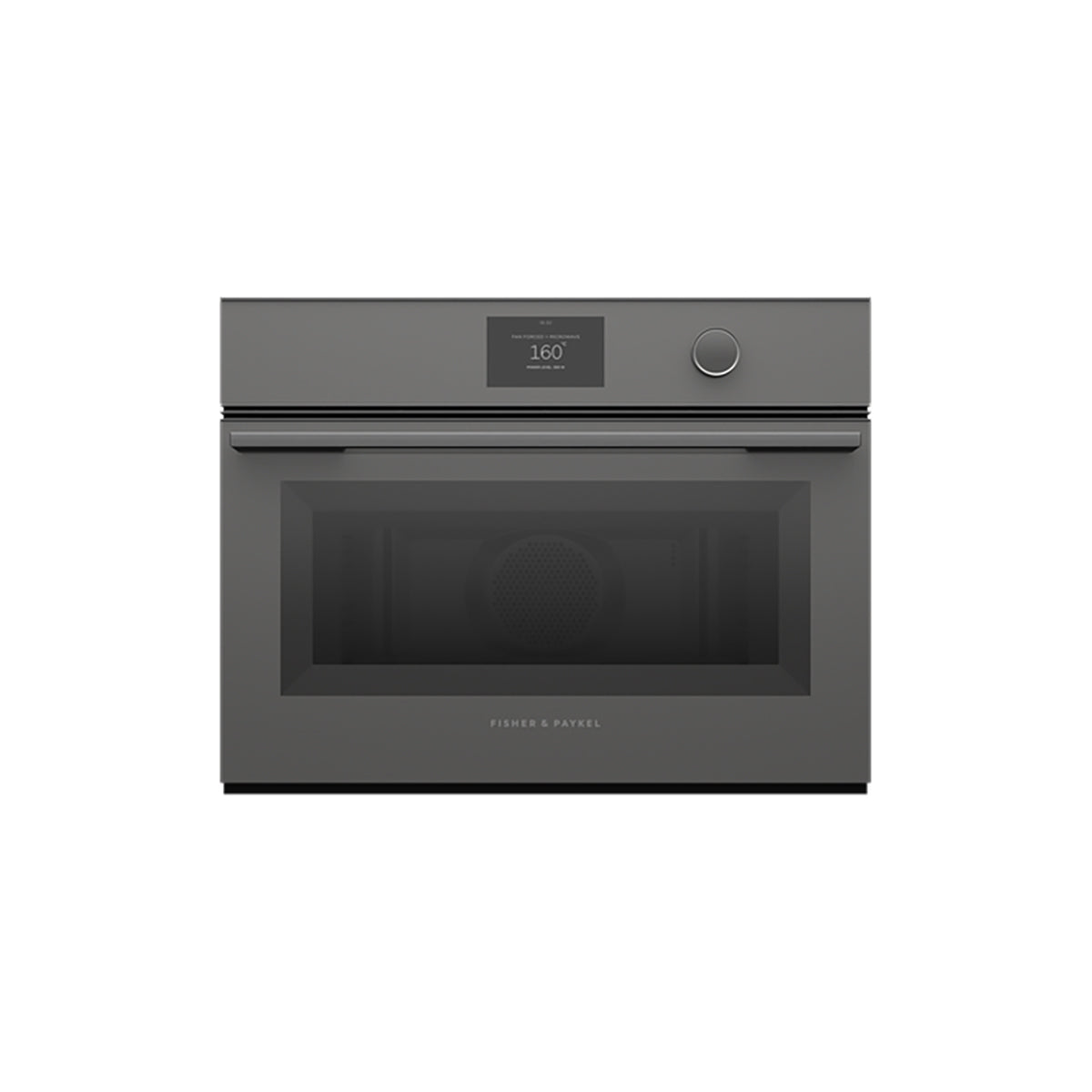 Fisher & Paykel OM60NMTDG1 Series 9 Minimal Compact Combi-Microwave Oven, 49 Litre, 59.6cm Wide - Grey Glass
