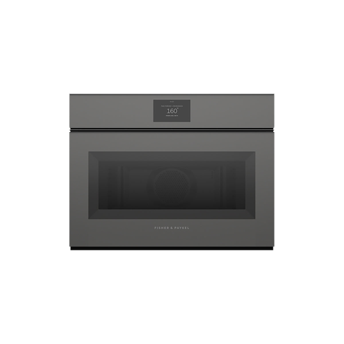 Fisher & Paykel OM60NMTNG1 Series 9 Minimal Handleless Compact Combi-Microwave Oven, 49 Litre, 59.6cm Wide - Grey Glass