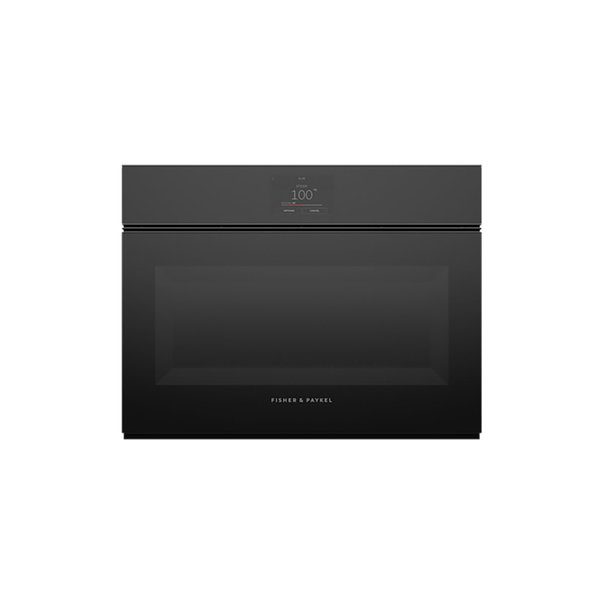 Fisher & Paykel OS60NMTNB1 Series 9 Minimal Handleless Compact Combi-Steam Oven, 23 Functions, 55 Litre, 59.6cm Wide - Black Glass