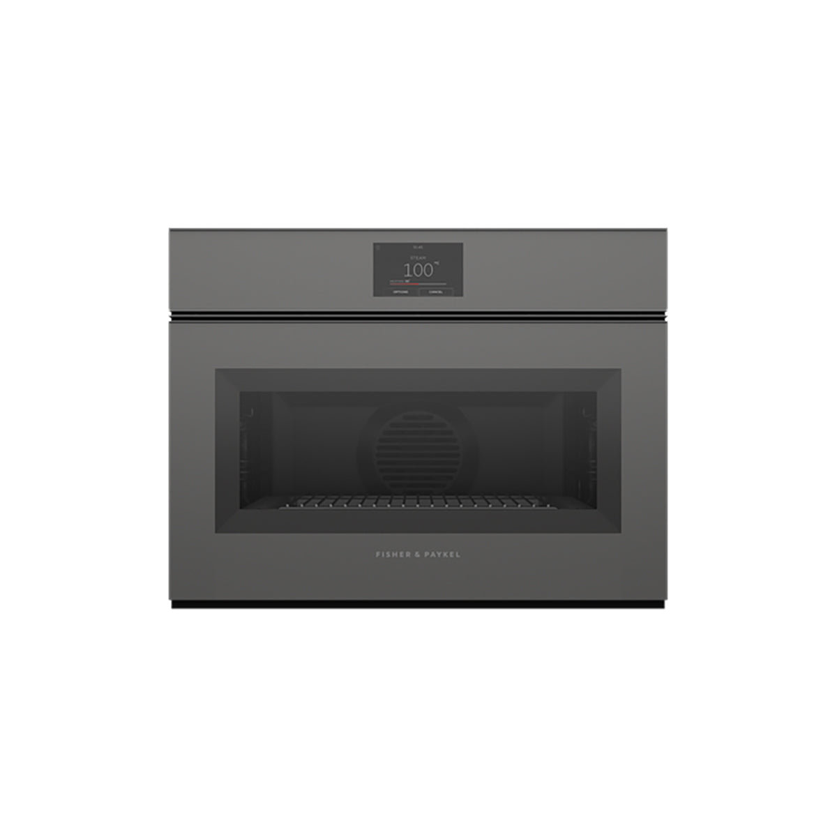 Fisher & Paykel OS60NMTNG1 Series 9 Minimal Handleless Compact Combi-Steam Oven, 23 Functions, 55 Litre, 59.6cm Wide - Grey Glass