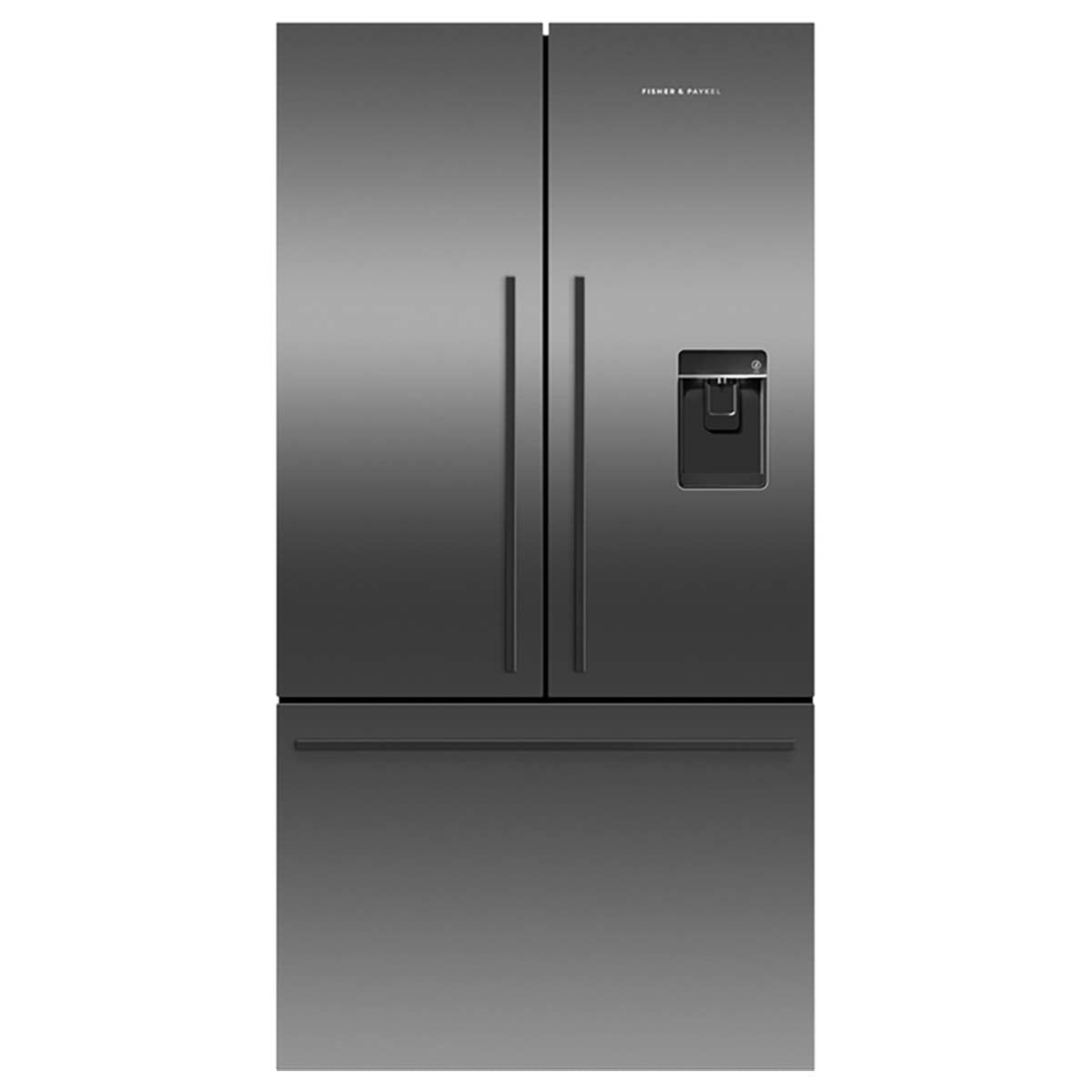 Fisher & Paykel RF540ADUB7 Series 7 569 Litre Freestanding French Door Refrigerator Freezer, Ice & Water, 90cm Wide - Black Stainless Steel