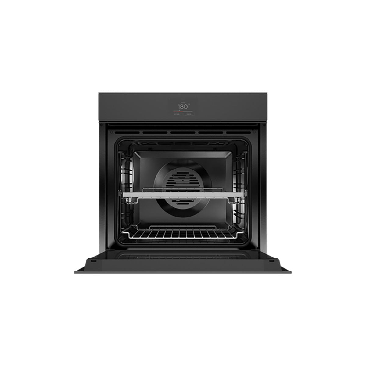 Fisher & Paykel OB60SMPTNB1 Series 9 Minimal Handleless Pyrolytic Oven, 16 Functions, 85 Litre, 59.6cm Wide - Black Glass