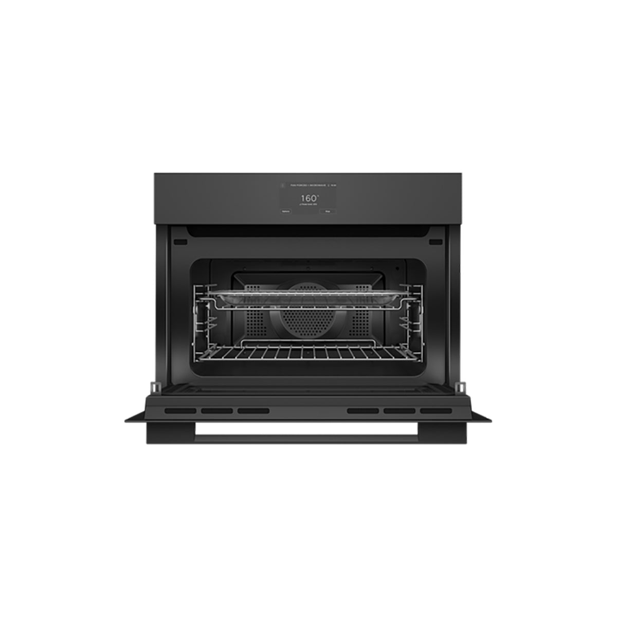 Fisher & Paykel OM60NMTB5 Series 7 Minimal Compact Combi-Microwave Oven, 49 Litre, 18 Functions, 59.6cm Wide - Black Glass