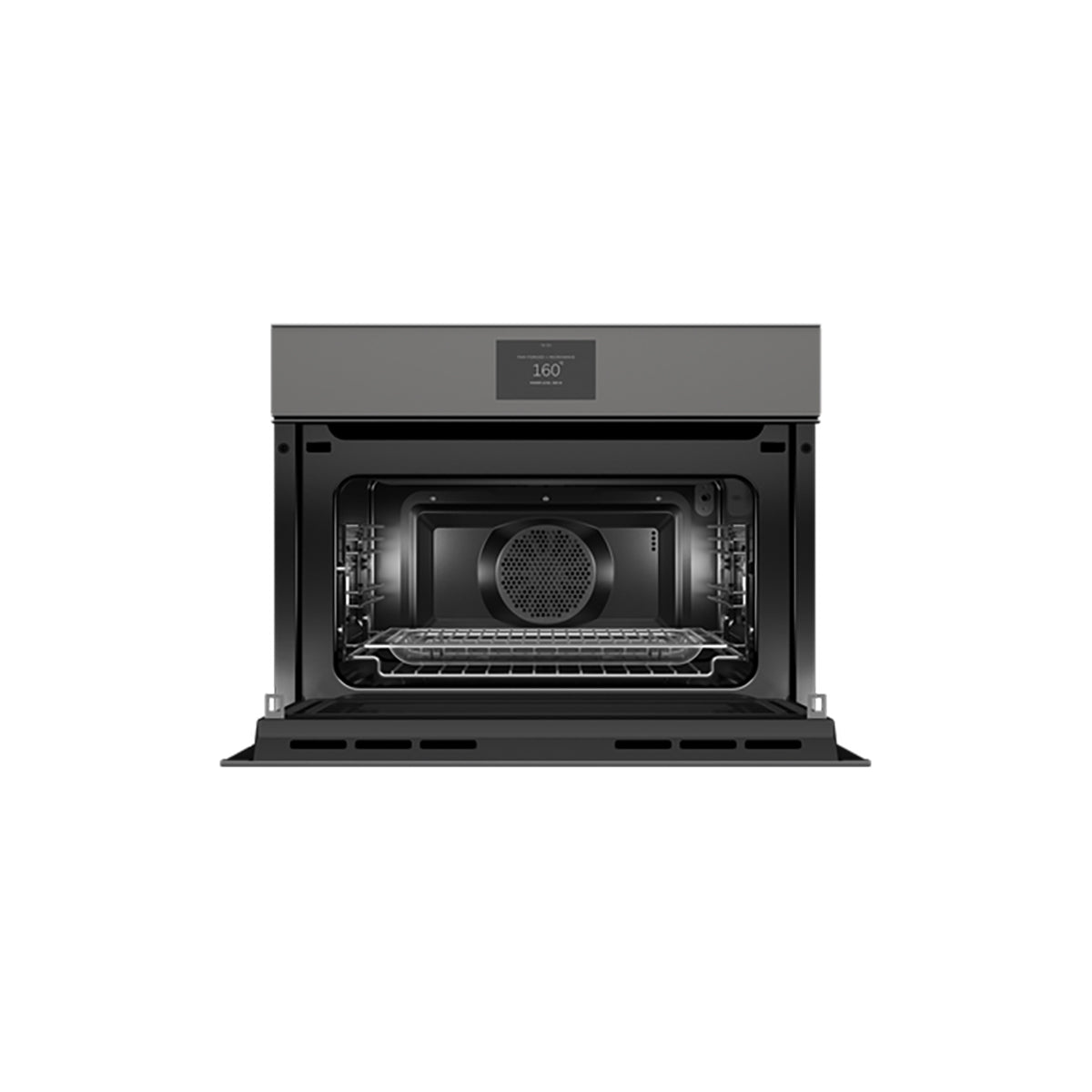 Fisher & Paykel OM60NMTNG1 Series 9 Minimal Handleless Compact Combi-Microwave Oven, 49 Litre, 59.6cm Wide - Grey Glass