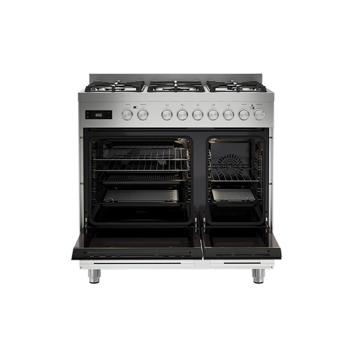 Fisher & Paykel OR90L7DBGFX2 Series 7 Contemporary Dual Fuel 5 Burner Freestanding Cooker, 131 Litre, 90cm Wide - Stainless Steel