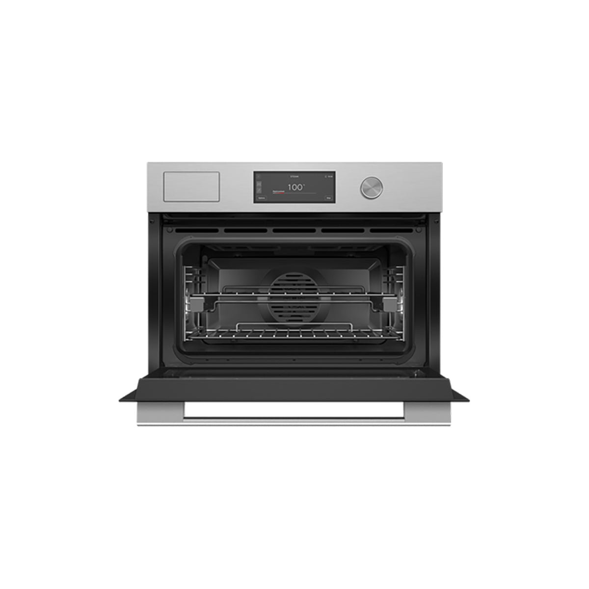 Fisher & Paykel OS60NACVUDX5 Series 9 Contemporary Compact Combi-Steam Oven, 55 Litre, 59.6cm Wide - Brushed Silver Glass