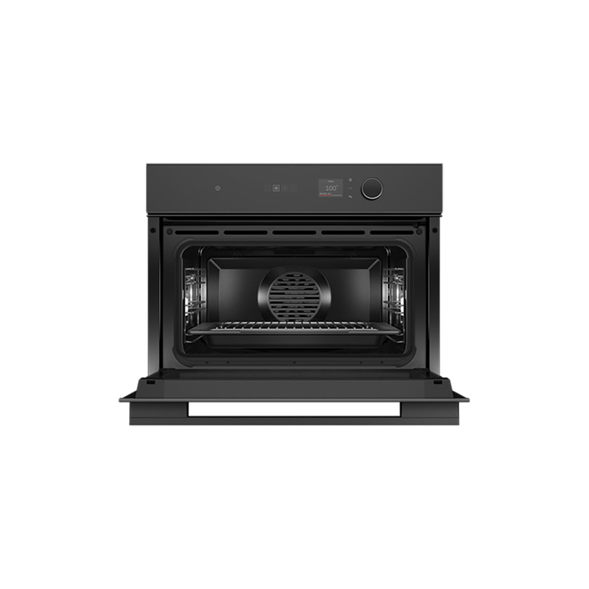 Fisher & Paykel OS60NMLB1 Series 7 Minimal Compact Combi-Steam Oven, 55 Litre, 18 Functions, 59.7cm Wide - Black Glass