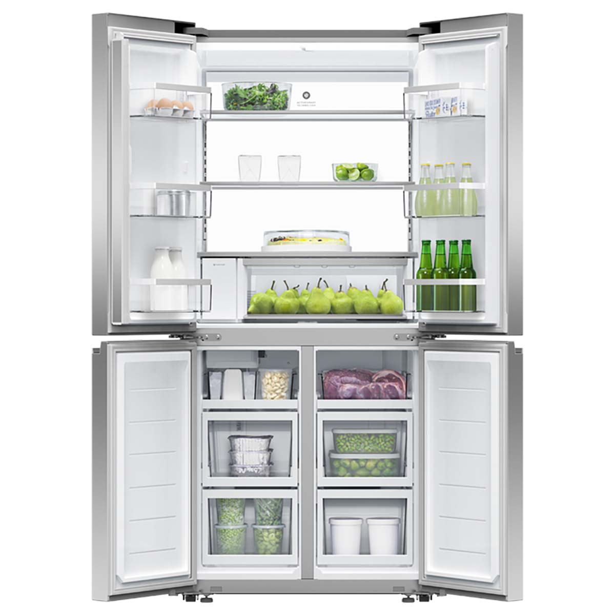 Fisher & Paykel RF500QNUX1 Series 7 498 Litre Quad Door Refrigerator Freezer, Ice & Water, 79cm Wide - Stainless Steel