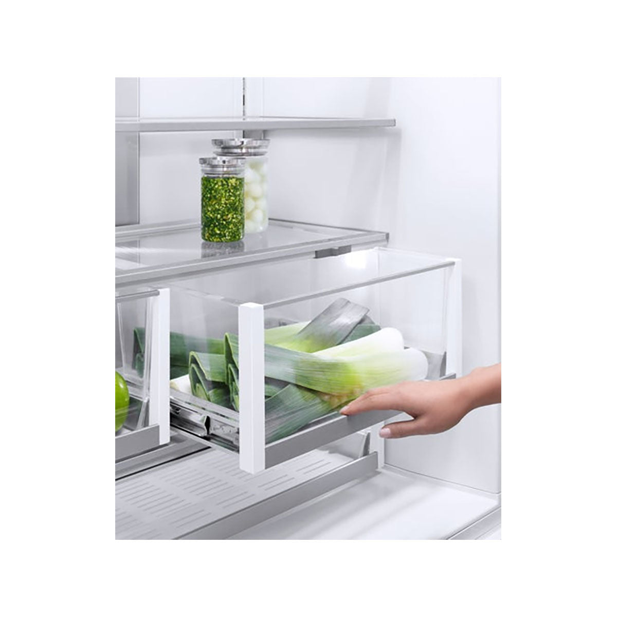 Fisher & Paykel RS90A3 Series 7 Integrated French Door Refrigerator Freezer, 331/145 Litre, 89.6cm Wide - Panel Ready