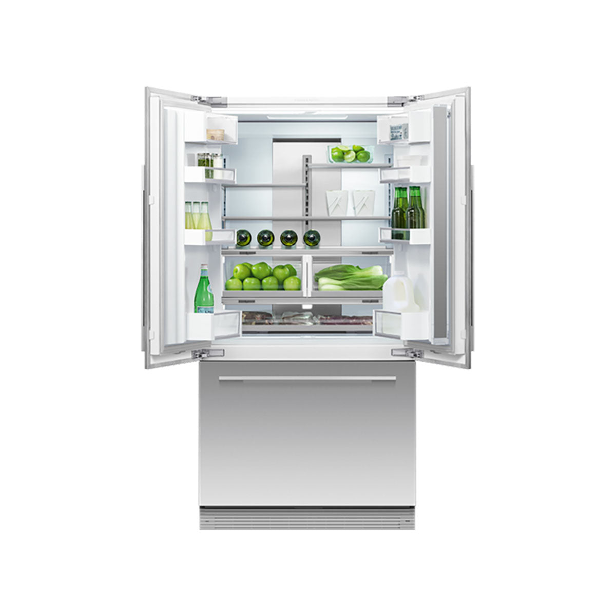Fisher & Paykel RS90A3 Series 7 Integrated French Door Refrigerator Freezer, 331/145 Litre, 89.6cm Wide - Panel Ready
