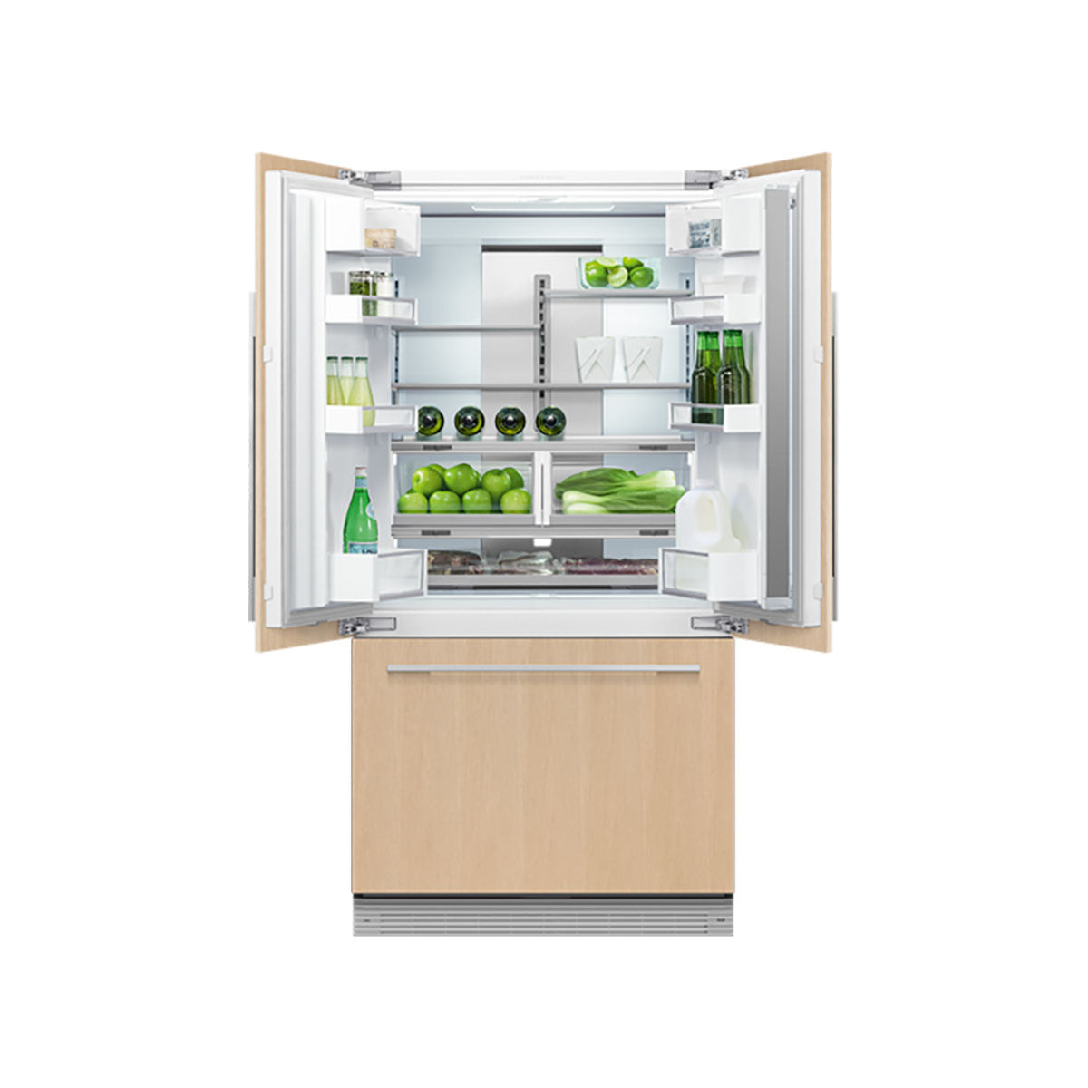 Fisher & Paykel RS90A3 Series 7 Integrated French Door Refrigerator Freezer, 331/145 Litre, 89.6cm Wide - Panel Ready