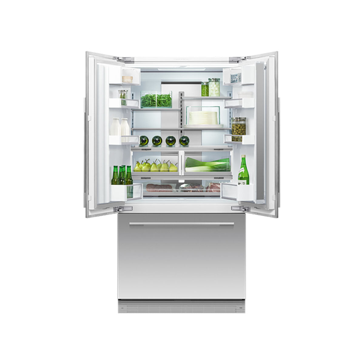 Fisher & Paykel RS90AU1 Series 7 Integrated French Door Refrigerator Freezer, Ice Maker & Water Dispenser, 476 Litre, 89.6cm Wide - Panel Ready