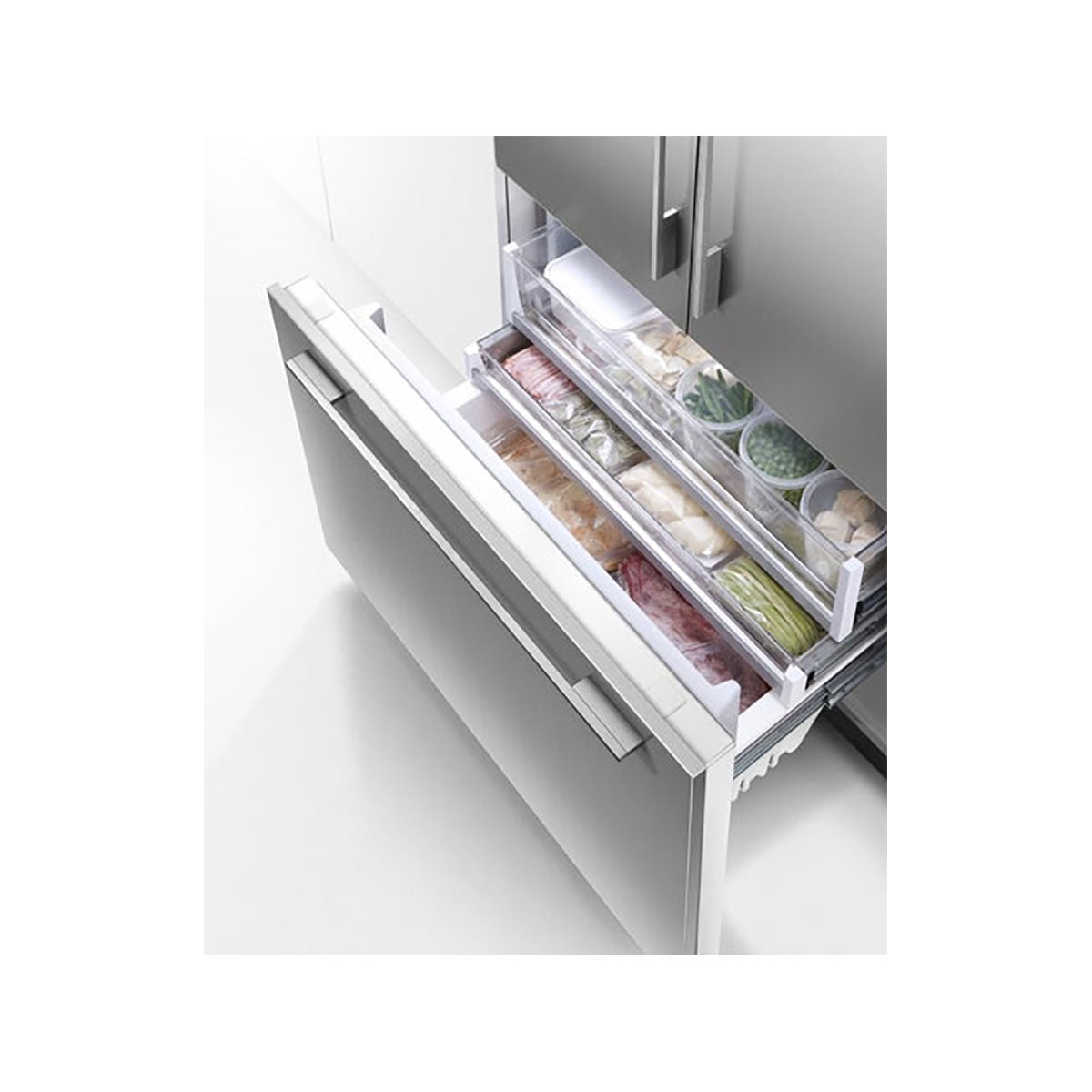 Fisher & Paykel RS90AU1 Series 7 Integrated French Door Refrigerator Freezer, Ice Maker & Water Dispenser, 476 Litre, 89.6cm Wide - Panel Ready