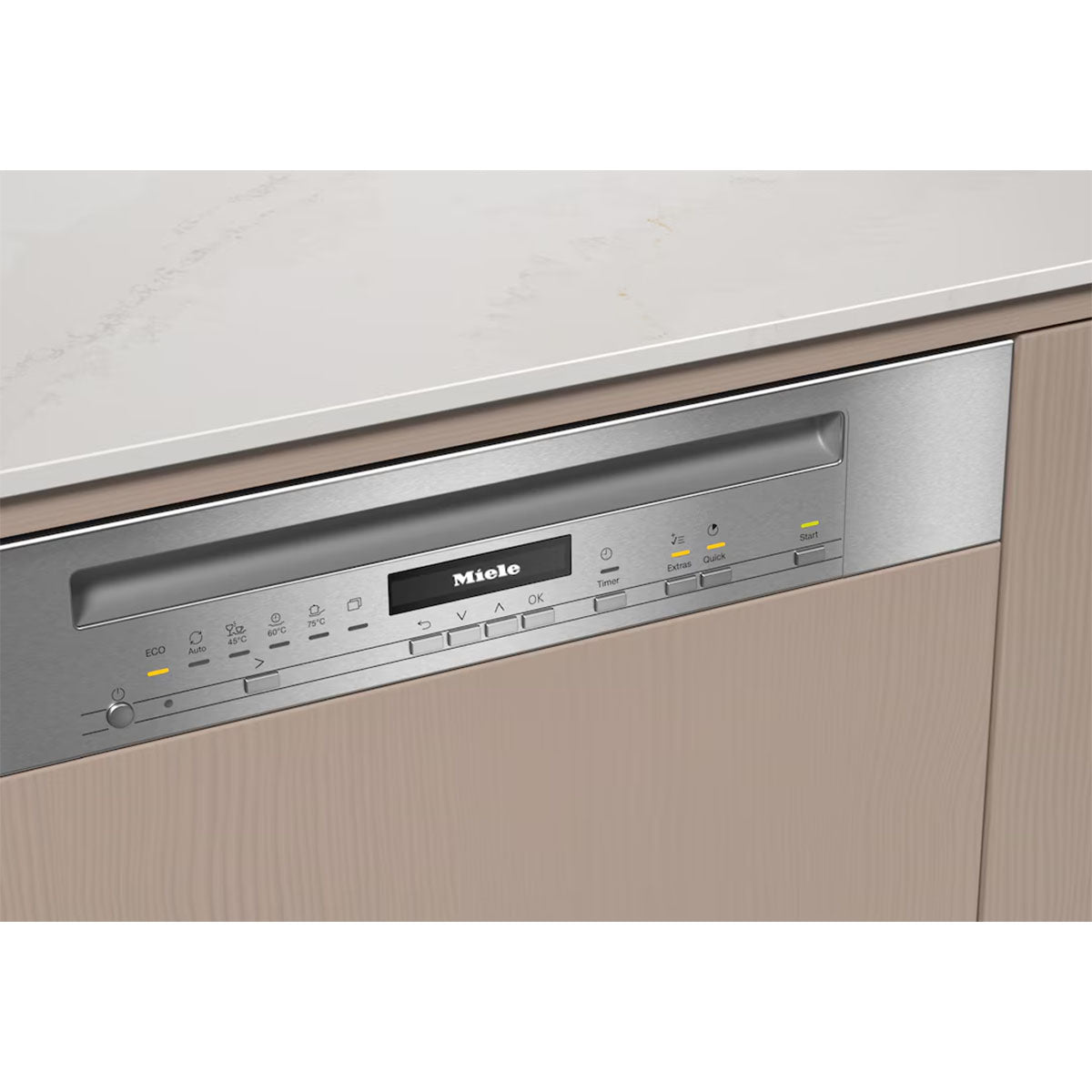 Miele G7210SCI-CLST Gold Semi-Integrated Dishwasher, 14 Place Settings, AutoOpen, 59.8cm Wide - Stainless Steel/CleanSteel