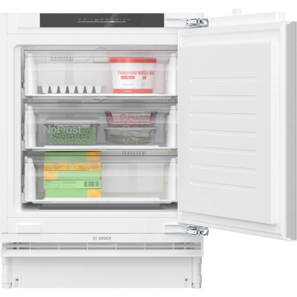 Bosch GUN21VFE0G Series 4 No Frost Built-Under Freezer, Fixed Hinge, White, E Rated - 43657896820959 