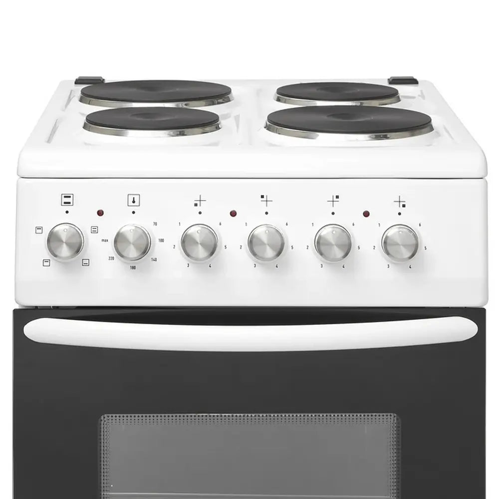 Haden HES051W 50cm Single Oven Electric Cooker with Sealed Plate Hob, White
