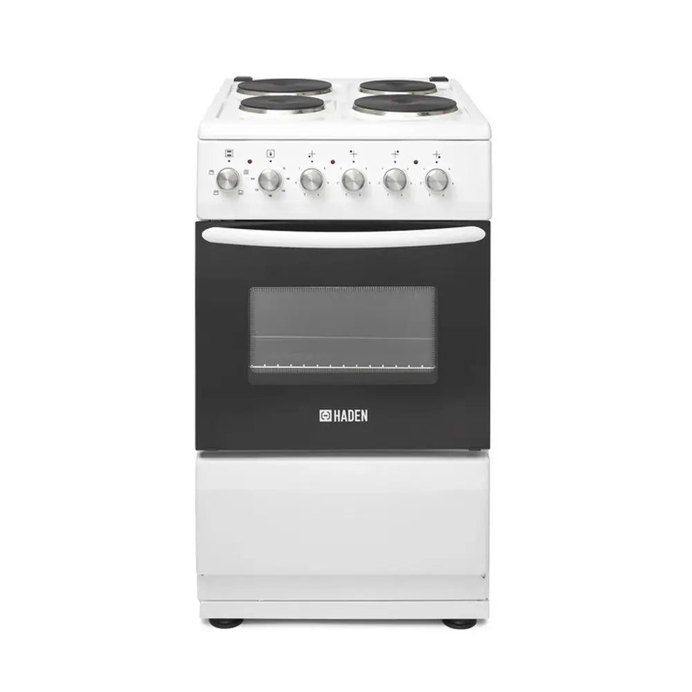 Haden HES051W 50cm Single Oven Electric Cooker with Sealed Plate Hob, White