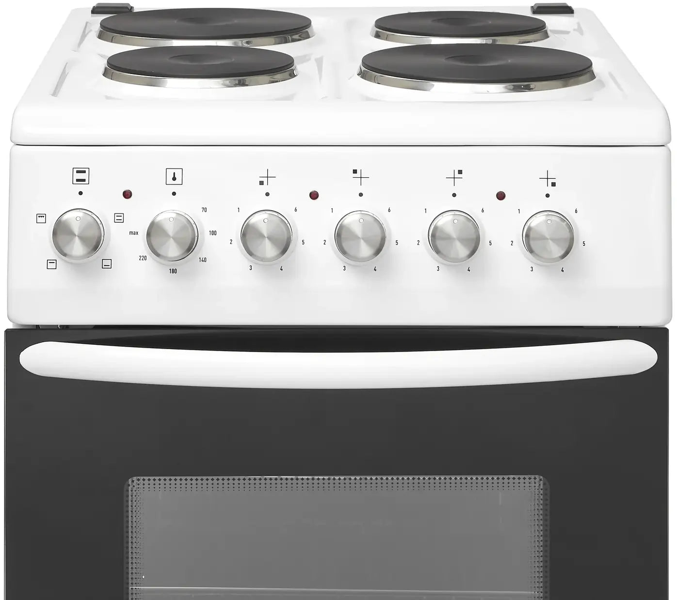 Haden HES050W 50cm Single Oven Electric Cooker with Solid Plate Hob, White
