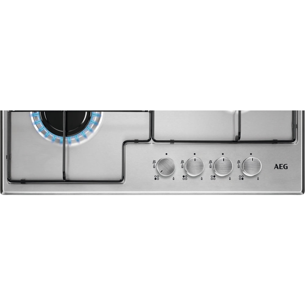 AEG HGX6400SM 60cm 4 Burner Gas Hob,Stainless Steel - 43724556402911 