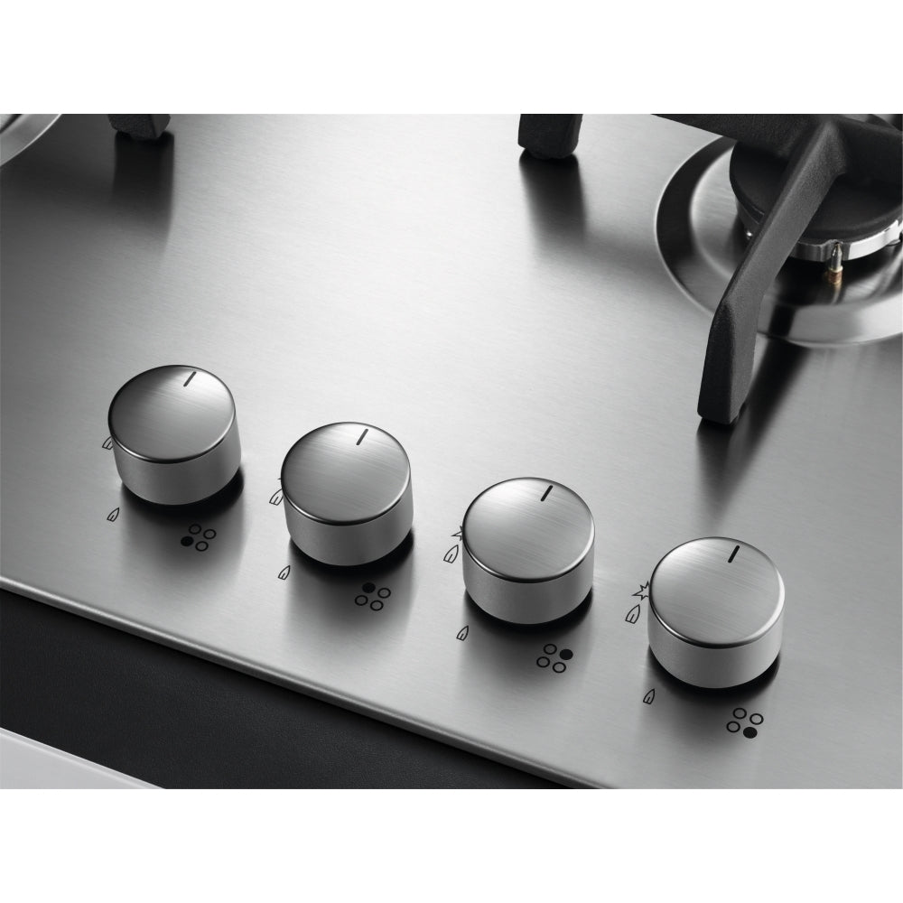 AEG HGX6400SM 60cm 4 Burner Gas Hob,Stainless Steel - 43724556435679 