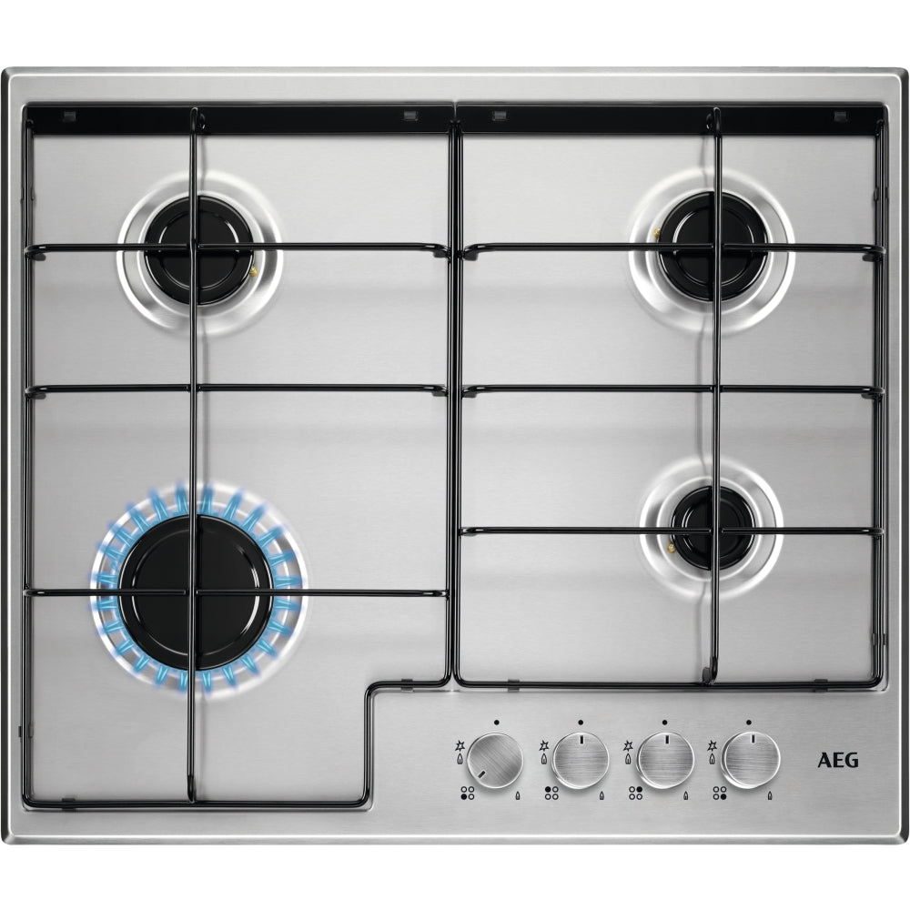 AEG HGX6400SM 60cm 4 Burner Gas Hob,Stainless Steel - 43724556533983 
