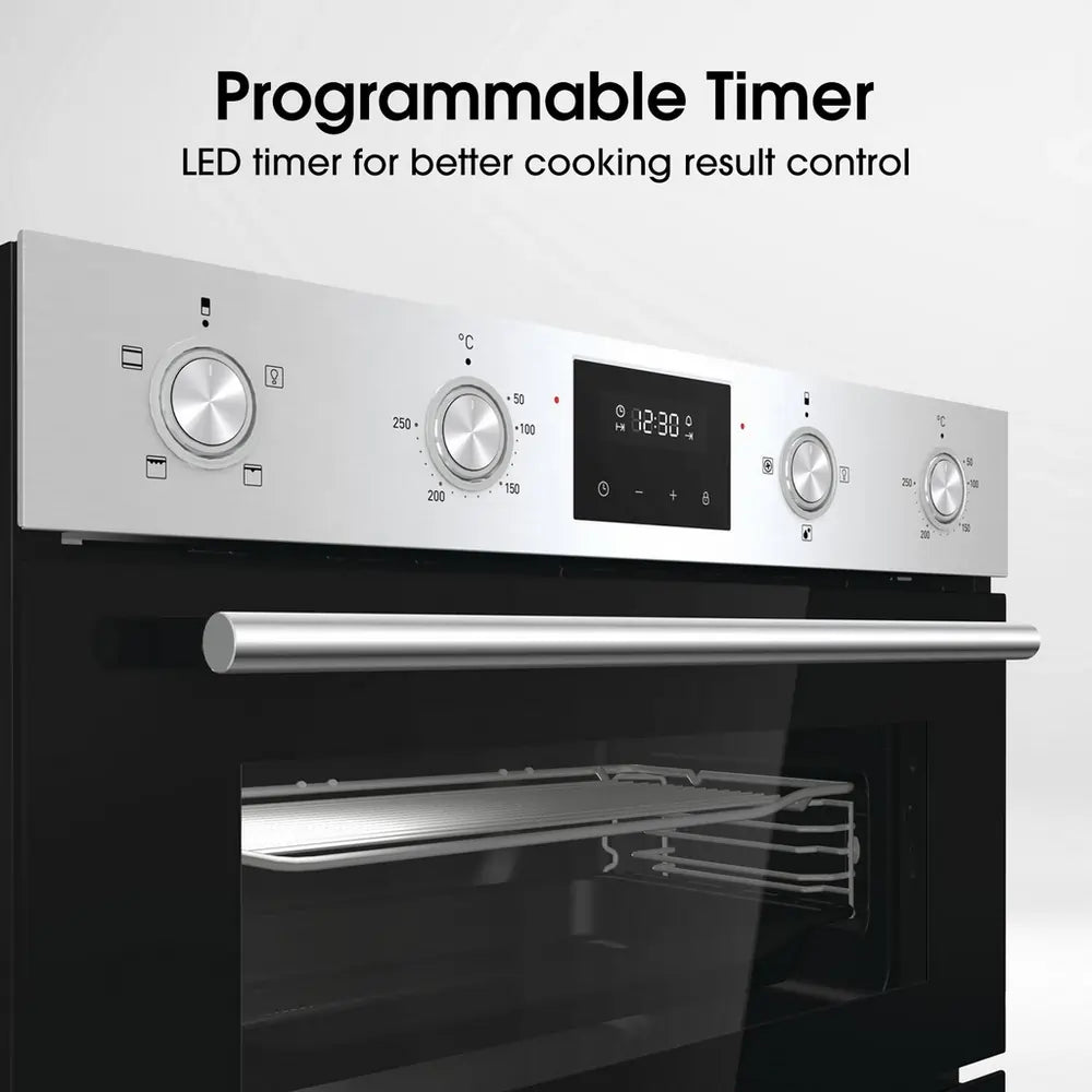 Hisense BID99222CXUK 59.4 Built-In Double Oven, Stainless Steel
