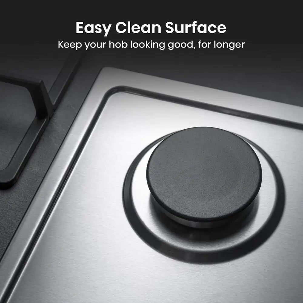 Hisense GM642XHS 60cm 4 Burner Gas Hob, Stainless Steel