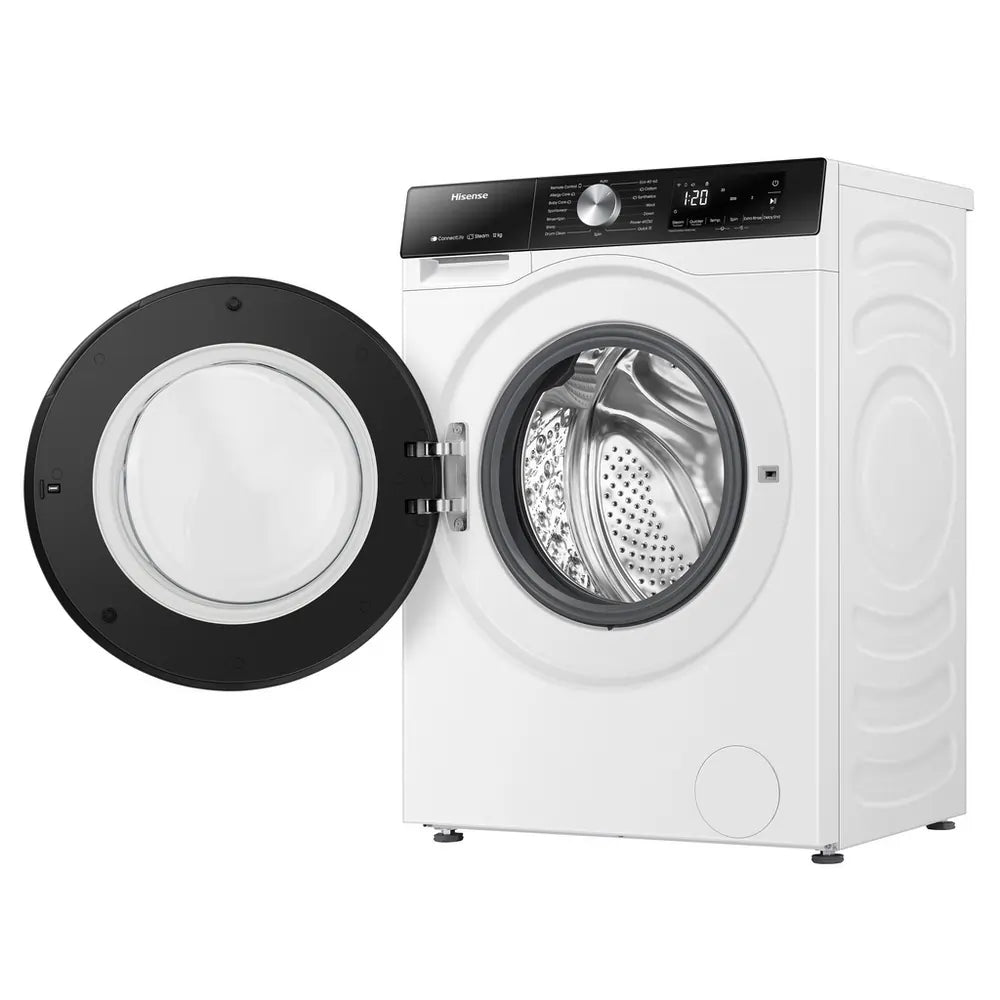 Hisense WF3S1243BW3 12kg 1400 Spin Steam Washing Machine, White