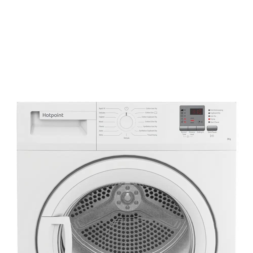 Hotpoint CHDC82WWGDUK 8kg Condenser Tumble Dryer, White - 43808884326623 