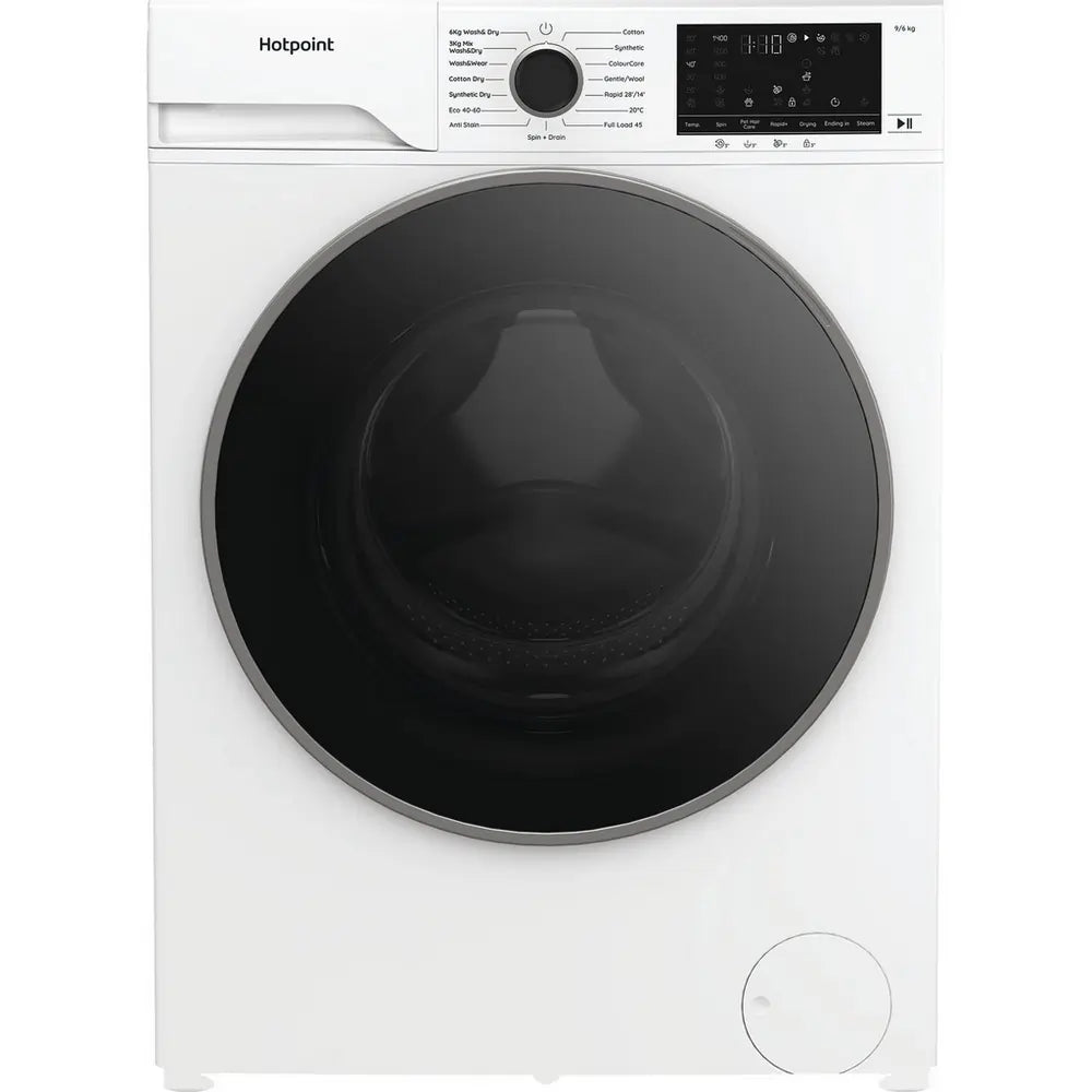 Hotpoint HBD9681ANTSTAIN 9kg/6kg 1400 Spin Washer Dryer, White