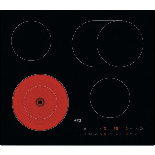 AEG HRX64360CB 60cm 4 Zone Ceramic Hob, Black
