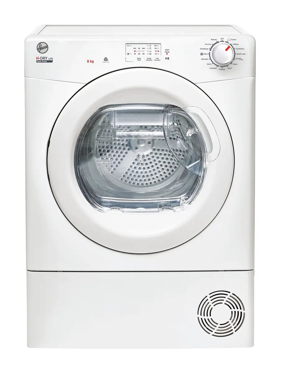 Hoover HLEH8A1LE-80 8kg Heat Pump Tumble Dryer, White