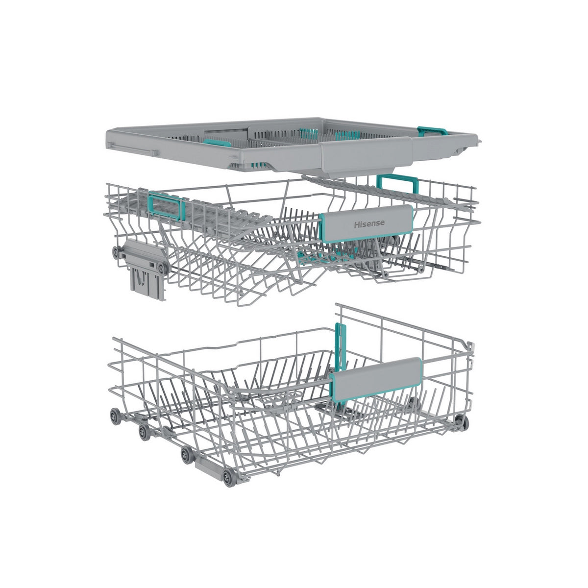 Hisense HV16AUK Full-Size Fully Integrated Dishwasher, 16 Place Settings, 59.8cm Wide - Fixed Hinge