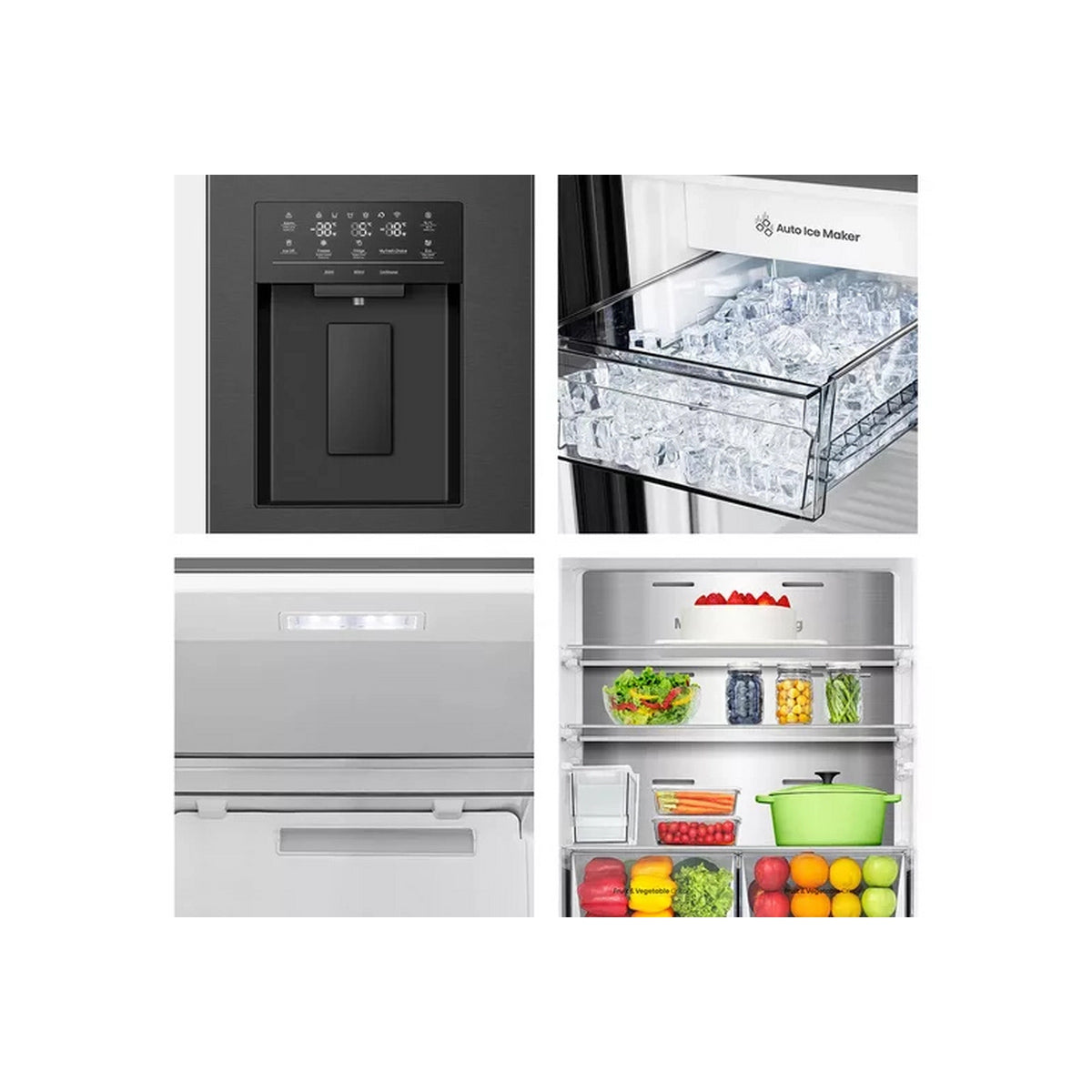 Hisense RQ5P470SYFD Freestanding Total No Frost American Fridge Freezer, 483 Litre, 79.4cm Wide - Black