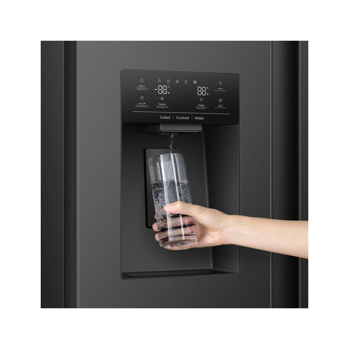 Hisense RS5P528STBE PureFlat Total No Frost Freestanding American Side By Side Fridge Freezer, 528 Litre, 91.1cm Wide - Black