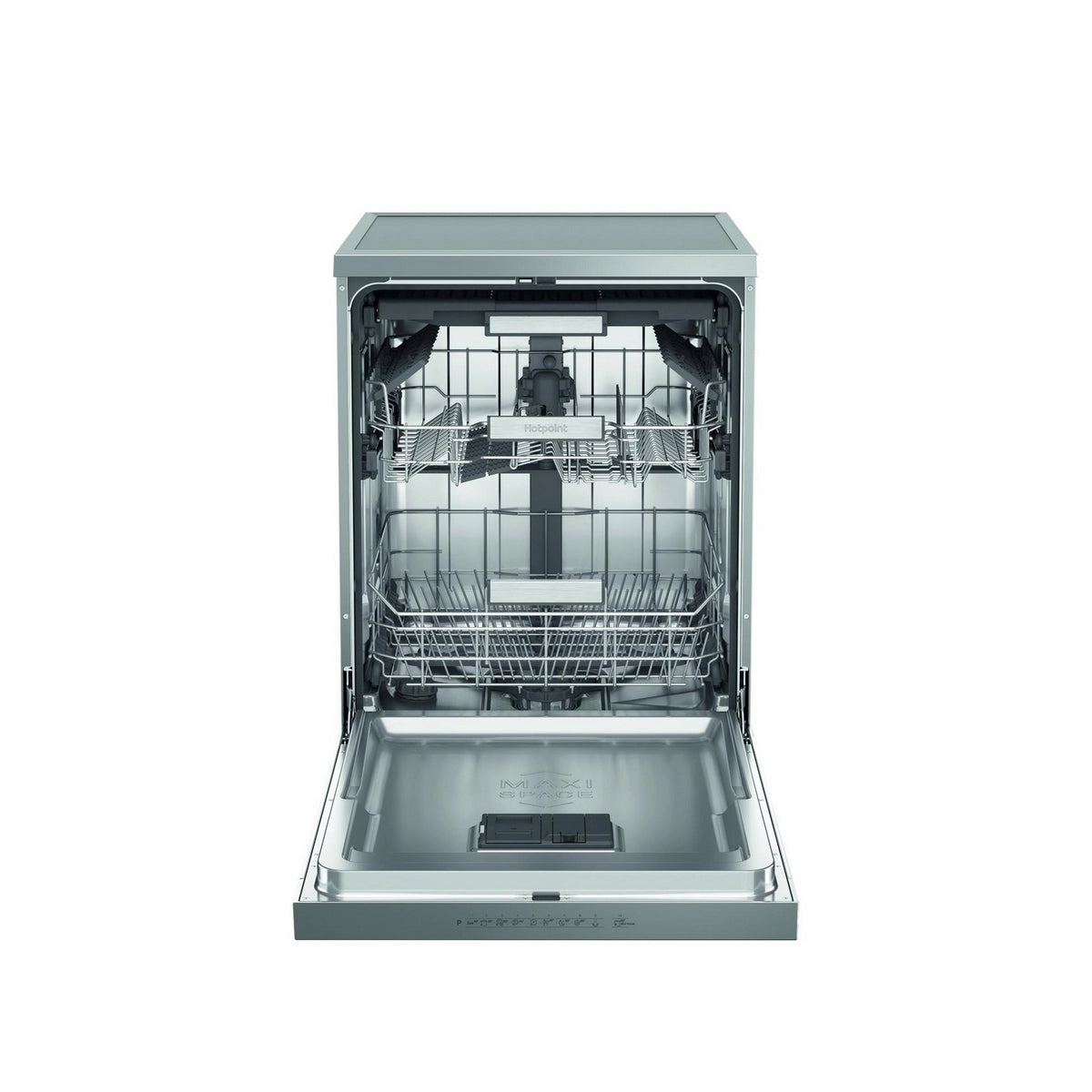 Hotpoint H7FHP43XUK Freestanding Dishwasher, 15 Place Settings, 10 Programmes, 60cm Wide - Stainless Steel