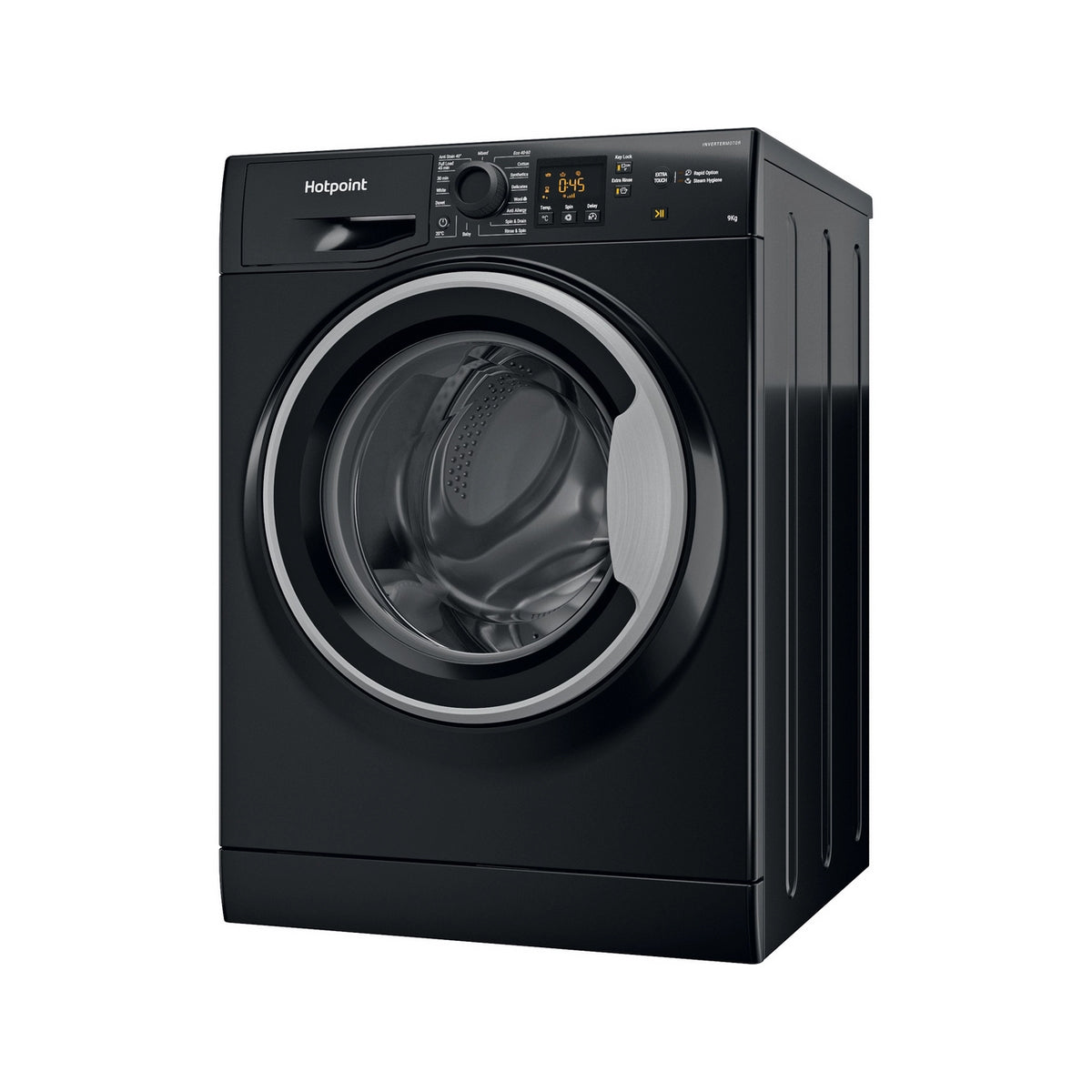 Hotpoint NSWF946BSUK Washing Machine, 9Kg, 1400 Spin, 59.5cm Wide - Black