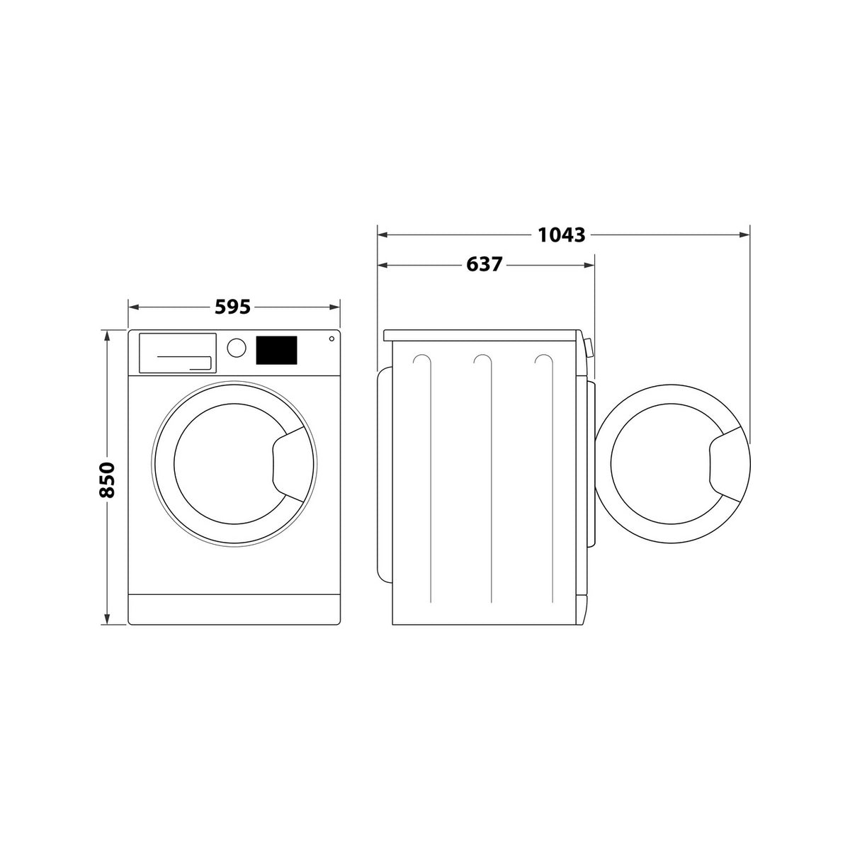 Hotpoint NSWF946BSUK Washing Machine, 9Kg, 1400 Spin, 59.5cm Wide - Black