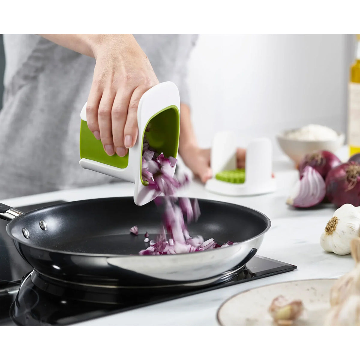 Joseph Joseph 20175 ChopCup™ Vegetable Chopper, Stainless Steel Blades - White
