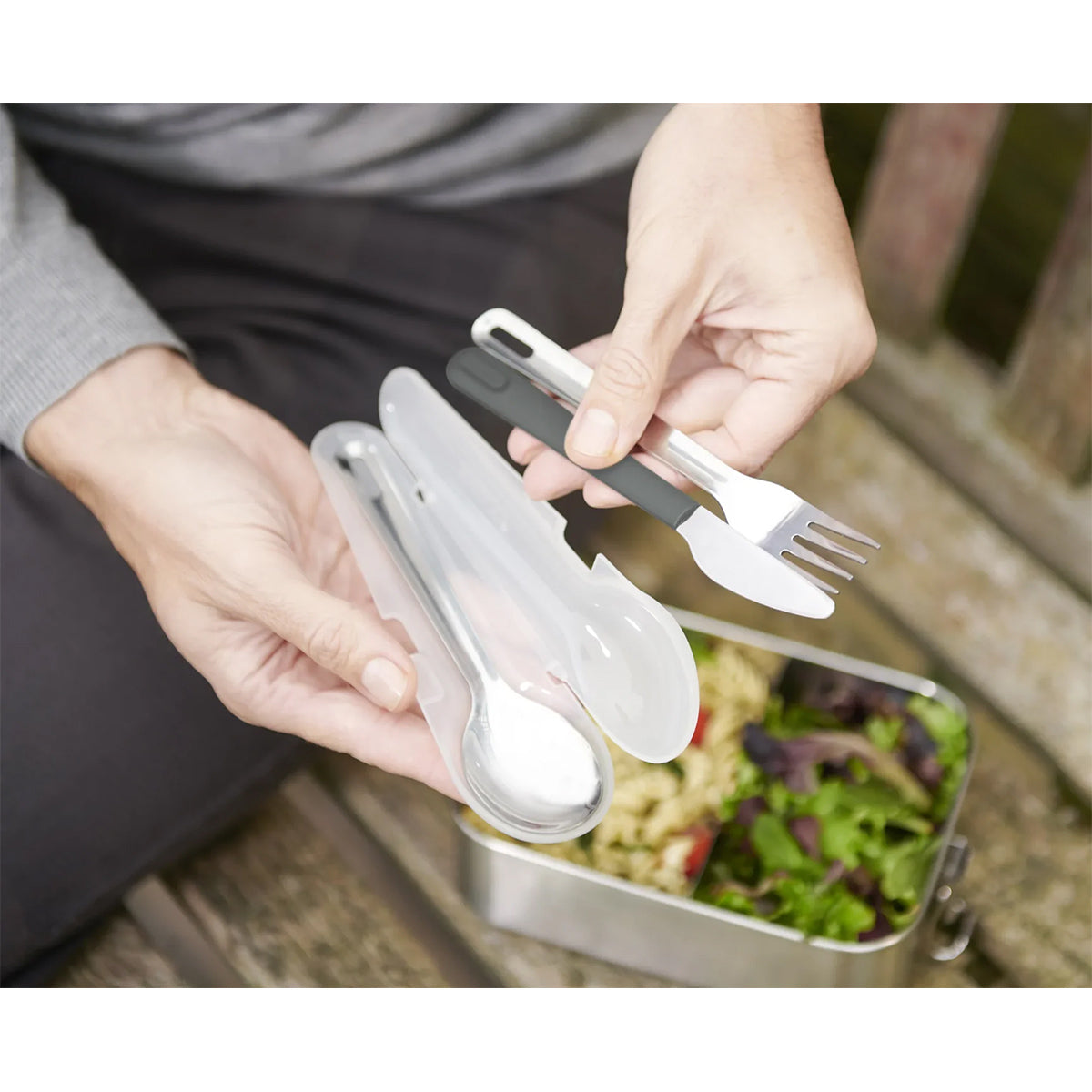 Joseph Joseph 81126 GoEat™ On-The-Go Cutlery Set, Reusable - Stainless Steel