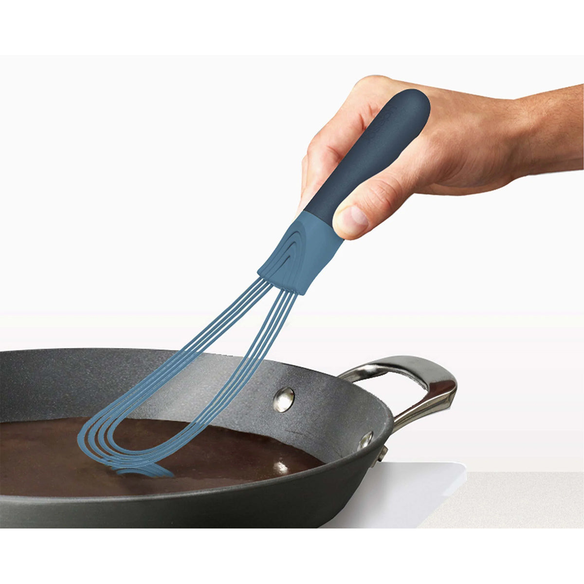 Joseph Joseph 981000 Twist™ 2-in-1 Whisk, Silicone-Coated Steel Wires - Blue
