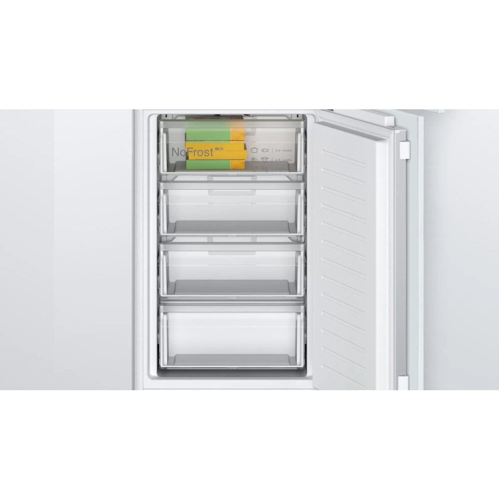 Bosch KIN85NFE0G Series 2 No Frost Integrated Fridge Freezer, Fixed Hinge, 50/50, White, E Rated - 43657892036831 