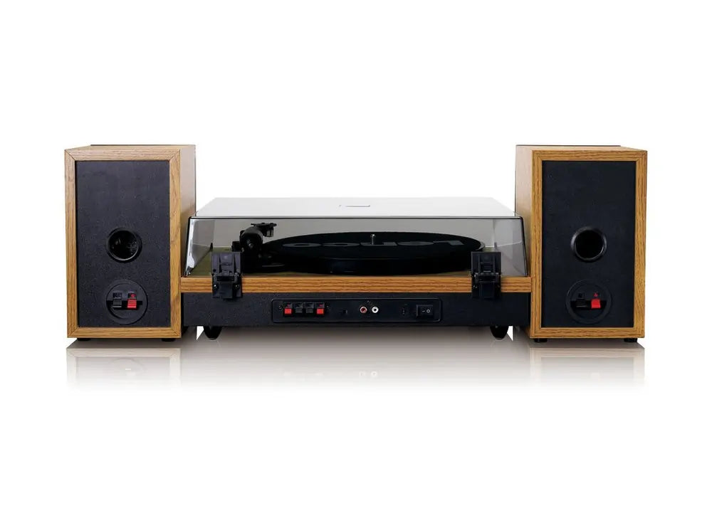 Lenco LS300 Turntable & Hi Fi Speaker System With Bluetooth, Wood - 43557154619615 