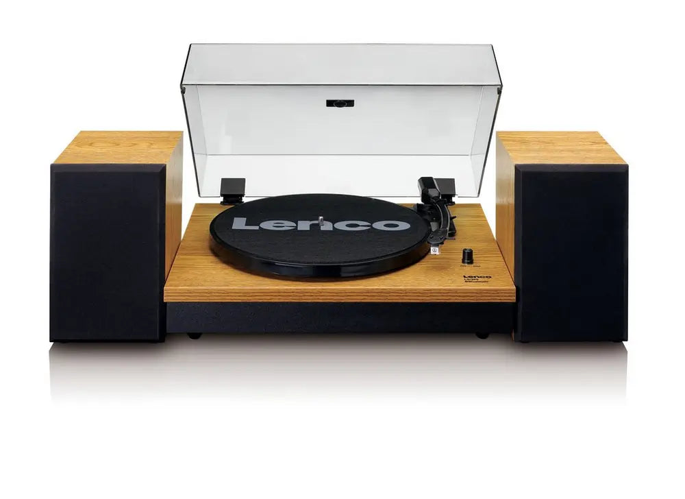 Lenco LS300 Turntable & Hi Fi Speaker System With Bluetooth, Wood - 43557154685151 
