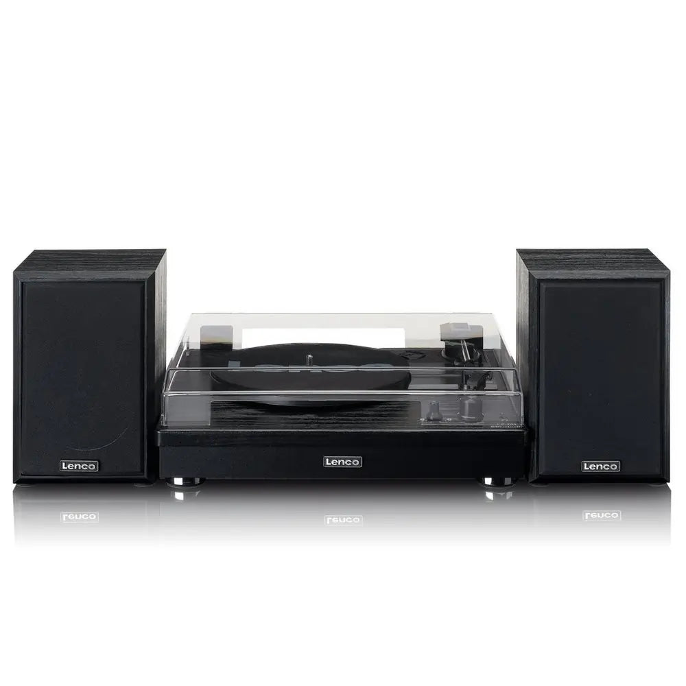 Lenco LS101 Turntable & Hi Fi Speaker System With Bluetooth, Black - 43557466996959 