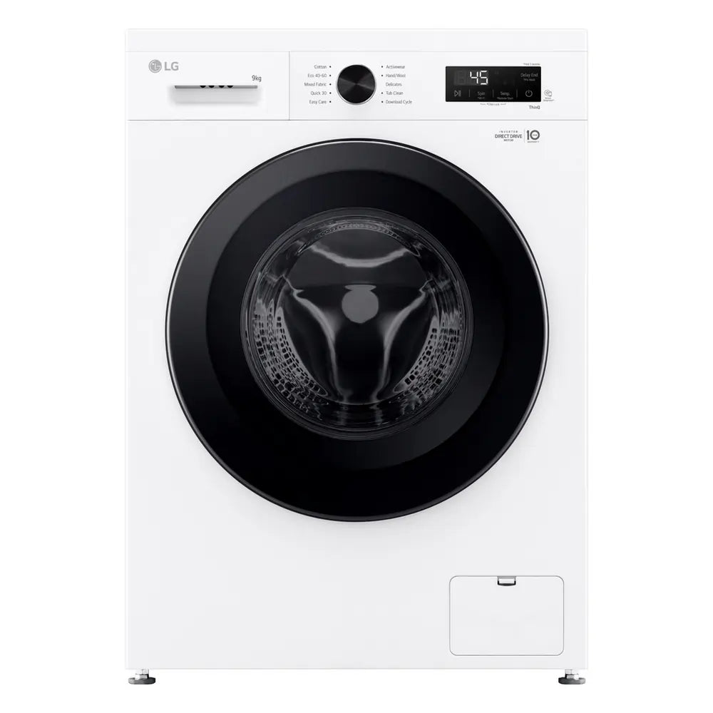 LG F4X1009NWK 9kg 1400 Spin Washing Machine, White - 71786326163829 